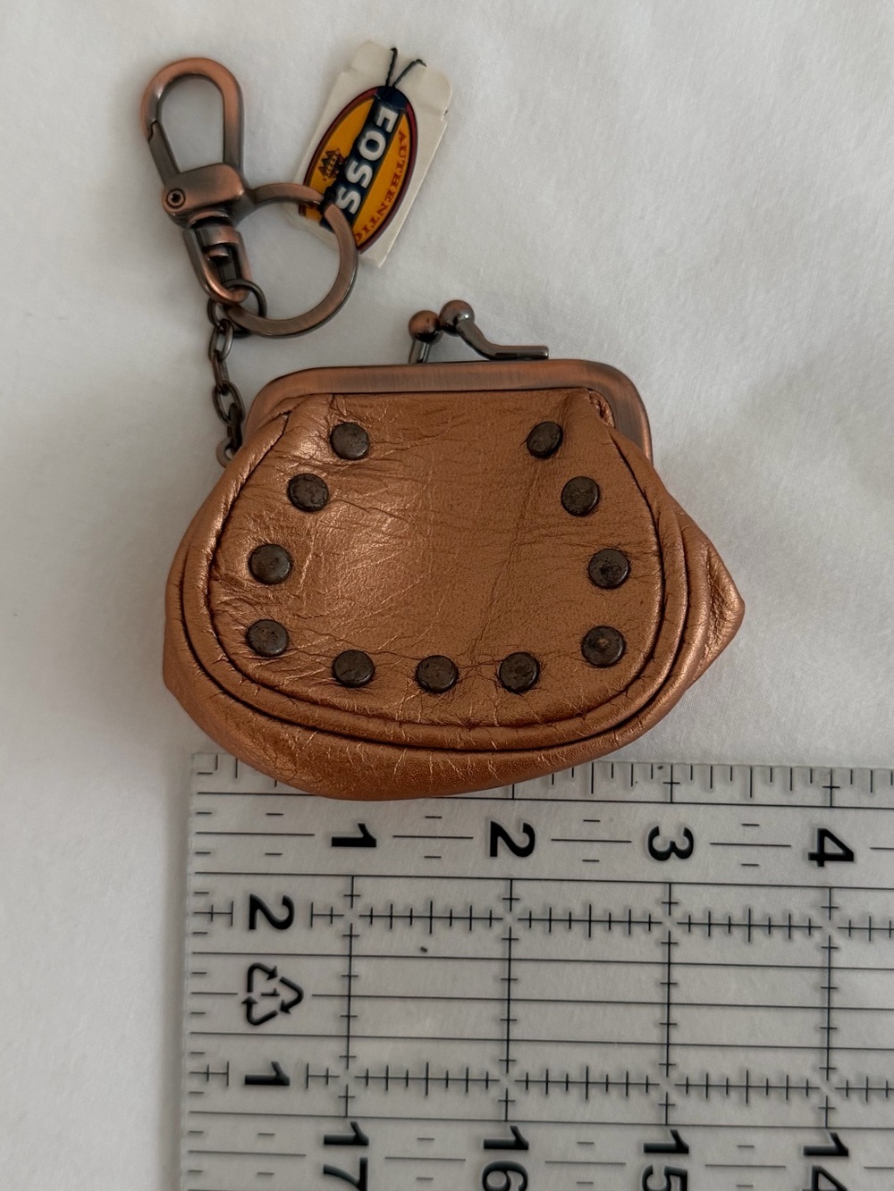 Fossil Metallic Bronze Leather Coin & Key Holder Duo - Picture 6 of 14